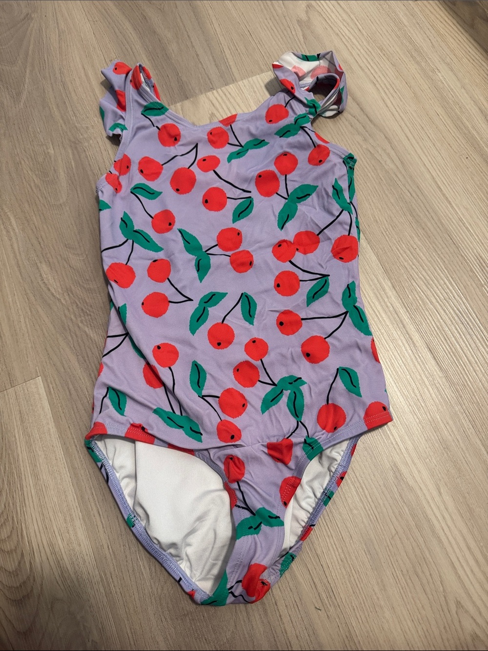 Hannah Andersson Girls' Purple Cherry Print One-Piece Swimsuit - 10